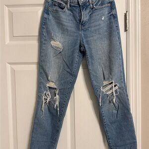 Old Navy Light Blue Distressed Boyfriend Jeans